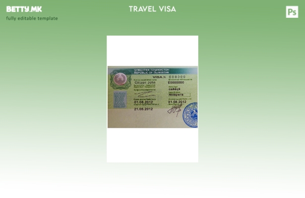 Шаблон за виза за Таџикистан во модерен стил